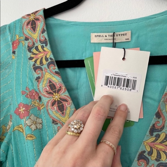 Spell and the Gypsy Collective Floral High Low Tassel Fringe Midi Maxi Dress - Picture 14 of 16